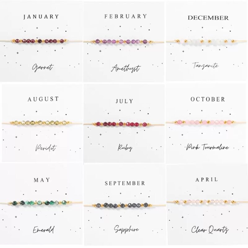Birthstone Whisper – Minimal Zodiac Month Bracelet