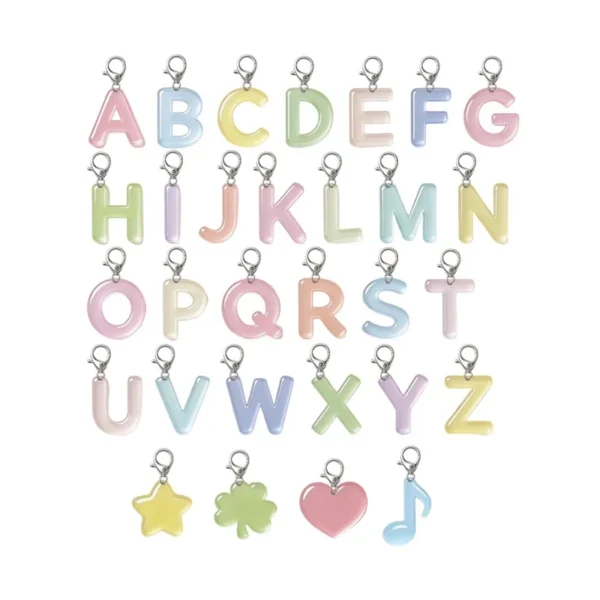 acrylic initial notebook charm