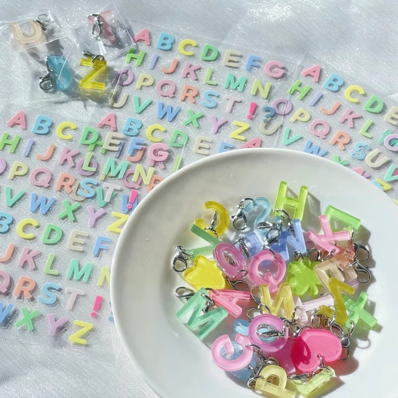 mini acrylic initial charm for stationery set